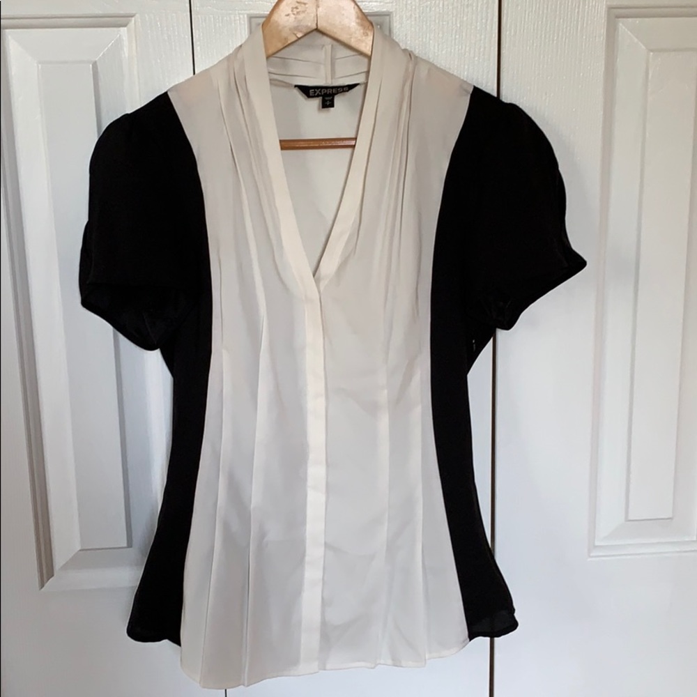Express black and white blouse size S